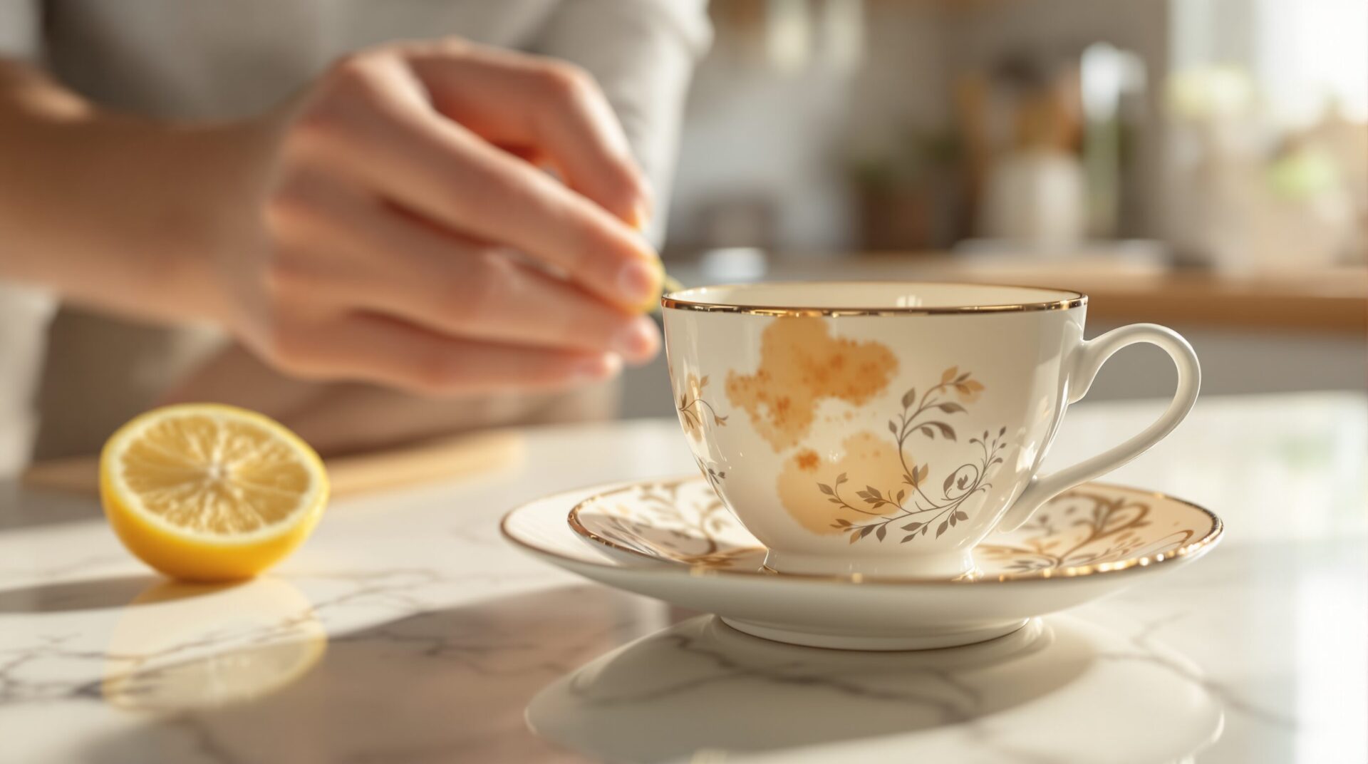 comment enlever une tache de thé incrustée