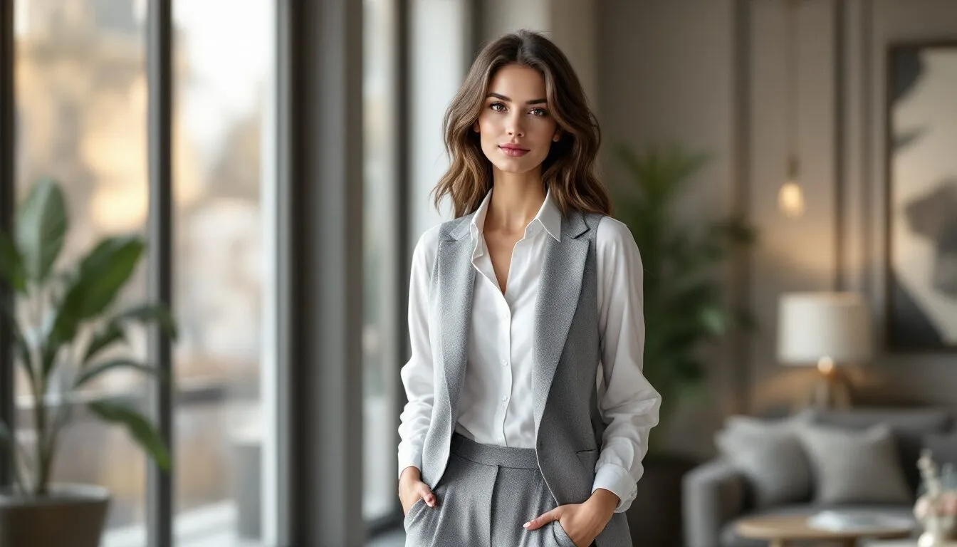 gilet avec chemise femme