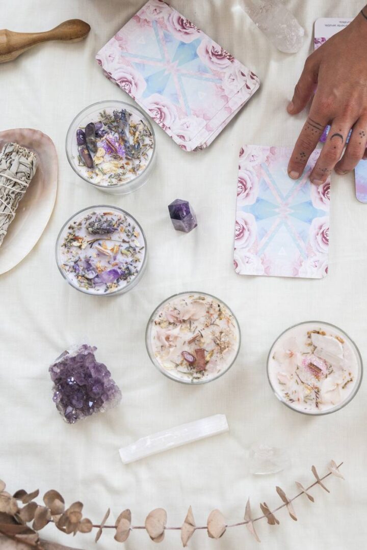 offrir des bougies de fleurs séchées