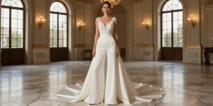 combinaison mariage avec traine